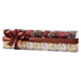Antica Torroneria Piemontese Schokoladen-Trüffel in der durchsichtigen Geschenkbox - Tartufo dolce gemischte Sorten ~ 125g